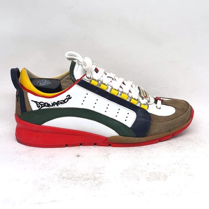 Bunter Dsquared2-Sneaker mit roter Sohle