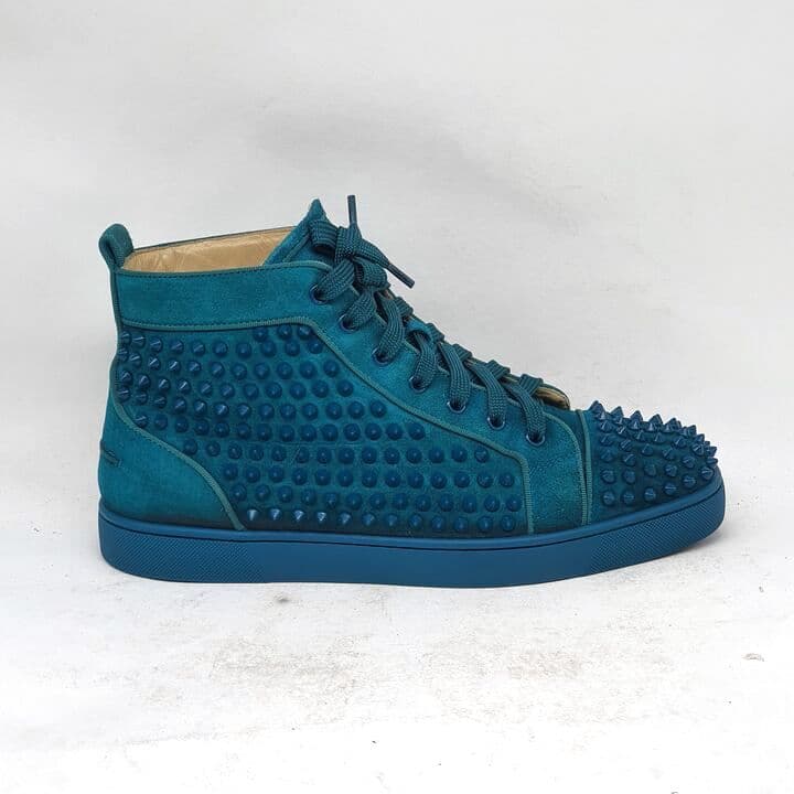 Petrolfarbener Christian Louboutin Louis Spikes